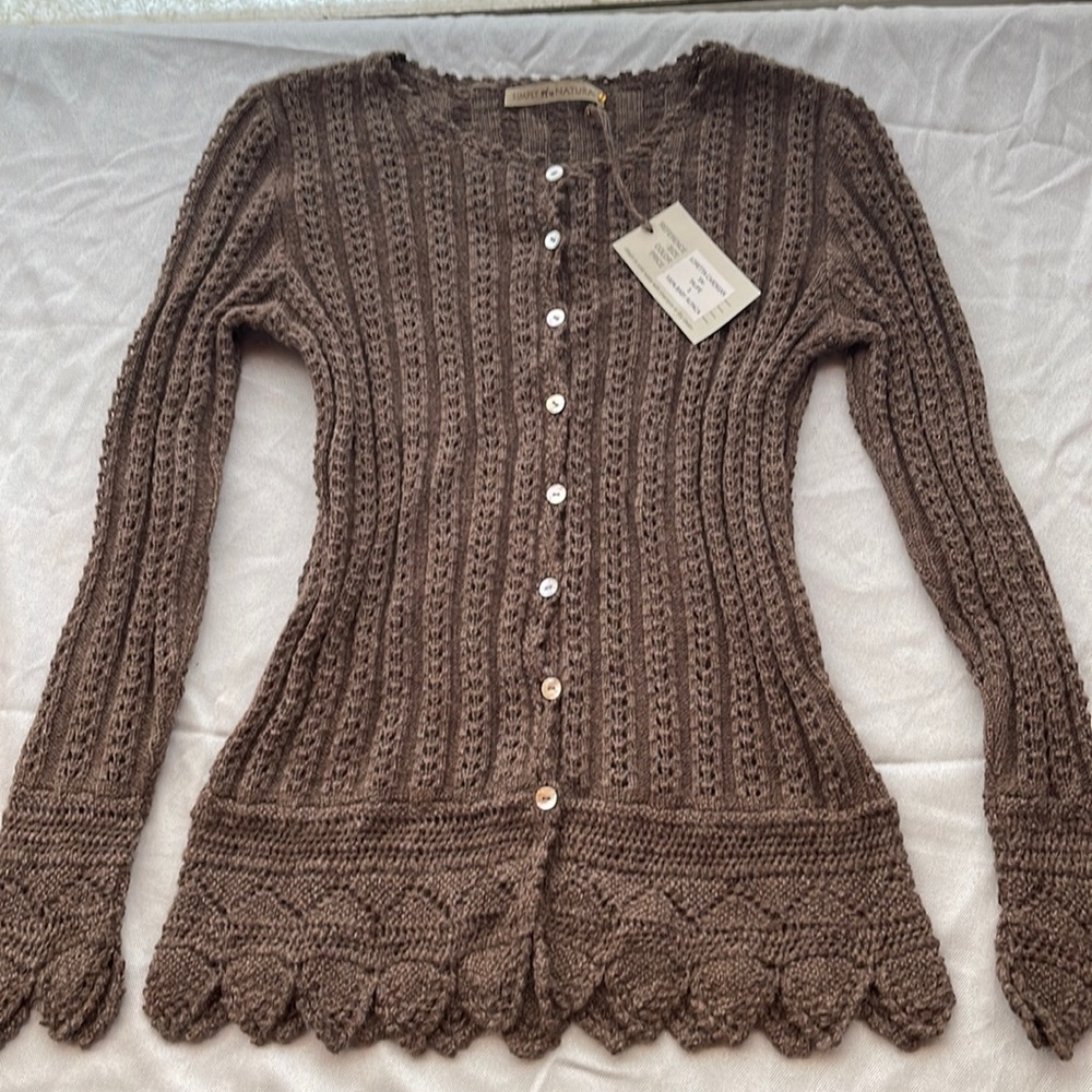 Simply Natural loretta cardigan 100% baby alpaca NWT